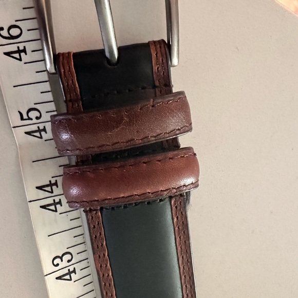 Black and Brown Leather Belt with Silver Conchos - Picture 3 of 7